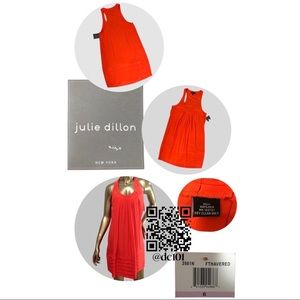 Vibrant Orange Red Julie Dillon 100% Silk Dress